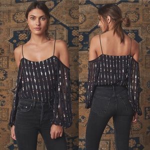 Tularosa Cleo Blouse in Navy Blue